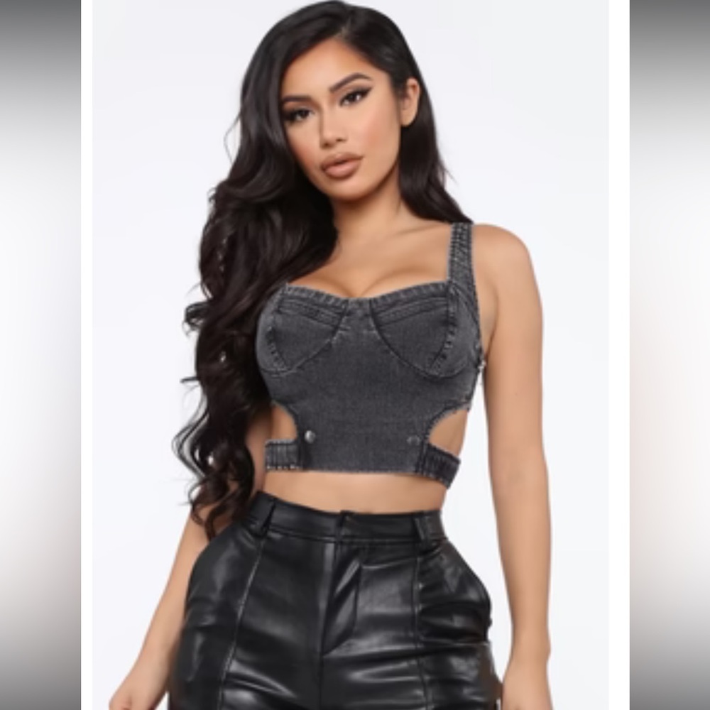I’d Rather Be Wild Denim Top - Black - Size L